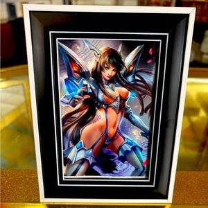 Anime Art with Black and White Frame 4X6”